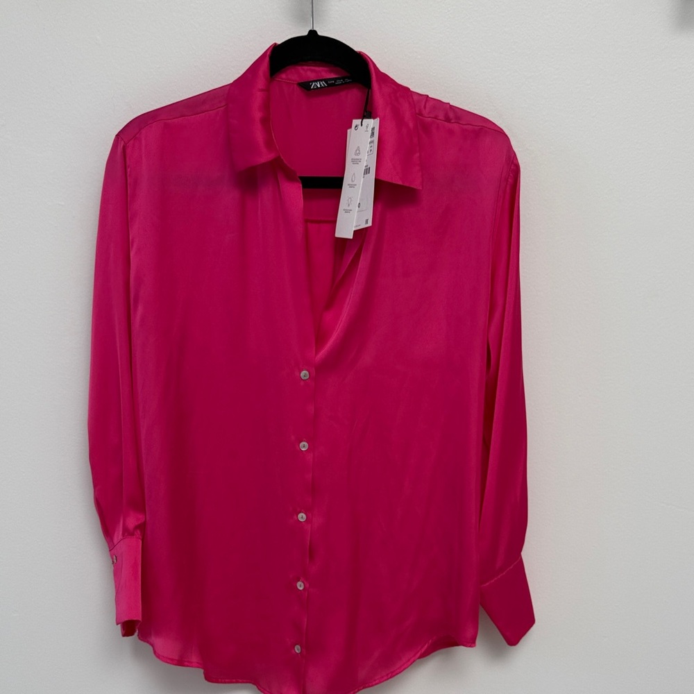 Zara Fuchsia Button-Up Shirt